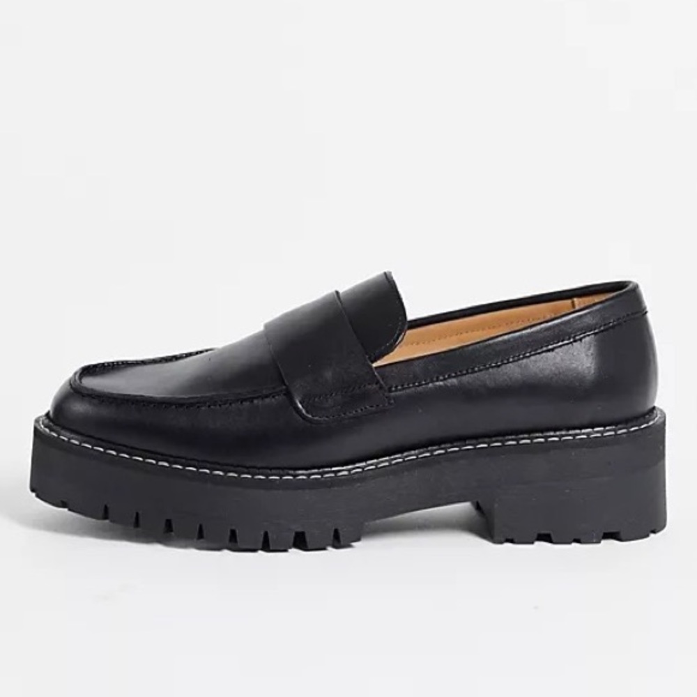 & Other Stories leather chunky sole loafer with contrast stitch, EU 37